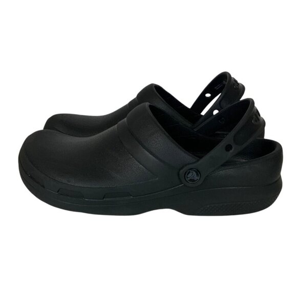 Crocs Work Bistro Clogs Black Mens 10 Womens 12 Slip-On Iconic Comfort - Picture 2 of 9